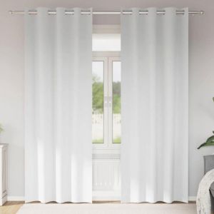 Rideau occultant VIDAXL 2 pi&egrave;ces blanc pur 260 x 140 cm &ndash; 80&ndash;90% occultation polyester