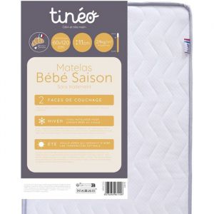 Matelas b&eacute;b&eacute; saison - 60 x 120 cm - Ep. 11 cm - TINEO
