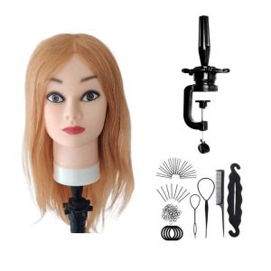 Tête à Coiffer - Yoghi - Hair Design - Cheveux Naturels - 18 pouces - Accessoires Inclus