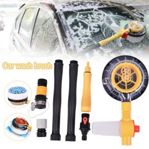 Brosse à eau de lavage de voiture vadrouille à rotation automatique brosse de lavage de voiture télescopique à long manche
