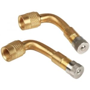 2 PCS Rallonge de valve adaptateur pour pneu coud&eacute; &agrave; 90&deg; en m&eacute;tal pour v&eacute;lo moto scooter