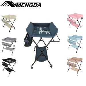 Table à langer pliante MENGDA - Hauteur réglable - Bleu - Tubes en fer