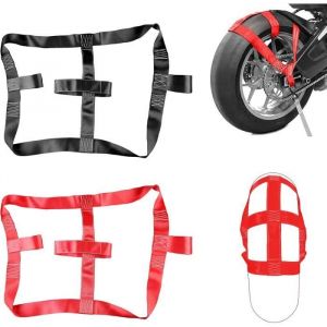 Lot de 2 sangles darrimage universelles pour roue arrière de moto - Sangle darrimage pour moto remorque tondeuse moto
