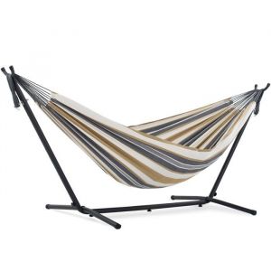 Vivere Hamac double coton avec support acier Lune D&eacute;sertique 280x200x110 cm - 2 personnes
