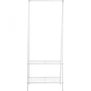 Porte-Manteau Multi-usage Portant &agrave; v&ecirc;tement avec Rangement Chaussure - Blanc - Meuble d&rsquo;entr&eacute;e