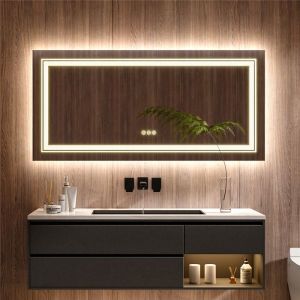 LUVODI Miroir Lumineux Salle de Bain avec Éclairage Intégré Miroir Mural Rectangulaire LED 120 x 60 cm Anti Buée