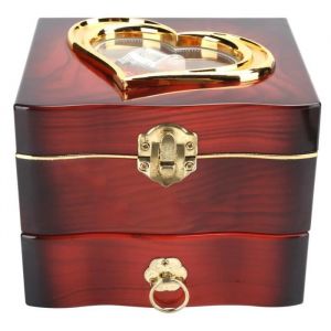 ESTINK Bo&icirc;tes &agrave; bijoux Bo&icirc;te &agrave; Musique &agrave; Manivelle M&eacute;canique Classique Danseuse Rotative Bo&icirc;te de Rangement de Bijoux(Marron