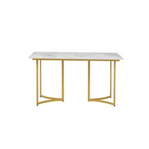 Table À Manger Blanche Effet Marbre Pieds Courbés Réglables Style Moderne Pour Cuisine Salle À Manger Restaurant Bistrot Design