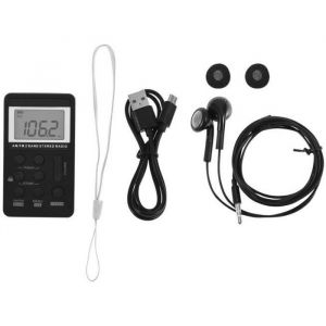 Portable AM - FM St&eacute;r&eacute;o Radio Poche 2 Bande Tuning Num&eacute;rique Radio Mini R&eacute;cepteur Radio Ext&eacute;rieure &Eacute;couteur -CYA