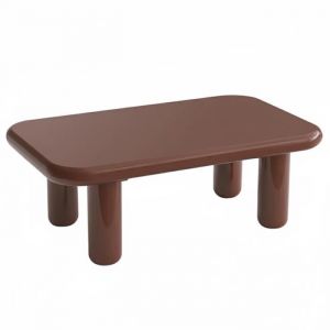 Table basse rectangulaire 100 cm en MDF effet laqu&eacute; bordeaux - Oviala