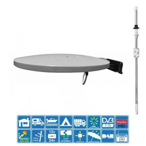 Antenne Omnidirectionnelle - Helio-Mobil - UNI-220681 - 44dB - TV FM DAB - Montage sur véhicule