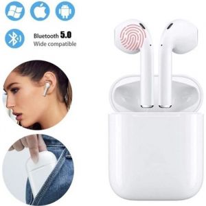 Blanc-Eiffel i12 TWS Ecouteur sans fil control tactile Mini 1: 1 Air Bluetooth 5.0 &Eacute;couteur Pods Casque