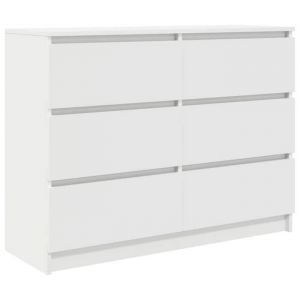 SALE 2026Buffet de cuisine - Placard vaisselier - WINWIN - Cabinet bahut blanc 100x35x76cm - bois ding&eacute;nierie 40 Kg 5922594