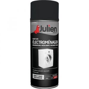 Bombe peinture - JULIEN - 400 mL - Noir brillant - Glycérophtalique - Anti-rouille