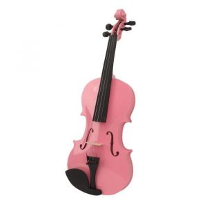 SURENHAP violon 4/4 Violon acoustique 4/4 pour enfants et adultes Kit de démarrage avec boîte repose-épaule musique violon Rose