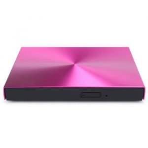 Sonew Lecteur de CD Graveur de CD DVD Lecteur Externe USB 3.0 Pilote dEnregistrement pour Ordinateur Portable(Rose rouge )