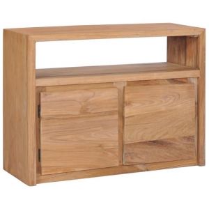 Buffet - VIDAXL - Bois de teck massif - Marron - Campagne - 2 portes - 80 x 30 x 60 cm