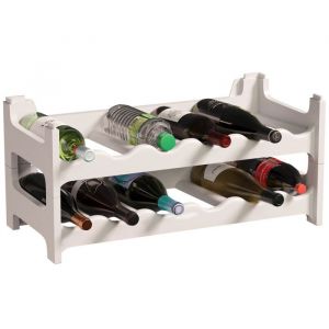 Casier à bouteilles modulable ARTECSIS 12 Bouteilles – Cave à vin en plastique 60x28x28 cm (LxlxH) Blanc - Range bouteille