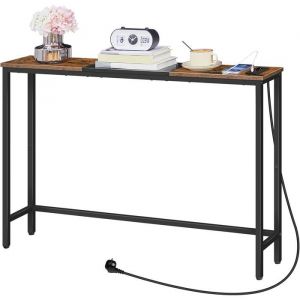 HOOBRO Table Console Console Meuble &eacute;troite Table &eacute;lanc&eacute;e derri&egrave;re Le canap&eacute; Table d&rsquo;Entr&eacute;e avec Prise et Ports USB