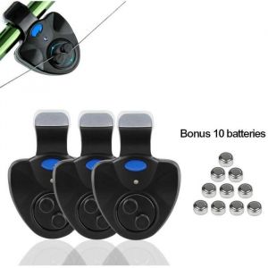 Alarme de Touche de la Canne &agrave; P&ecirc;che Sondeur D&eacute;tecteur Electronique Sensibleavec Indicateur LED pour P&ecirc;che Nuit P&ecirc;che Maritime