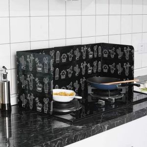 Plaque Anti-Projections de Cuisson Protection Anti-éclaboussures pour Cuisine Plaque de Protection Pliable en Aluminium pour NOIR