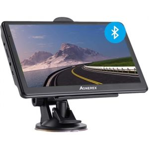 GPS Voiture avec Bluetooth 7 Pouces Navigation pour Auto Camion Poids Lourd Écran Tactile Multi-Languages Guidage Vocale