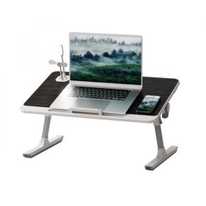 FLASIDU Table de lit pour Ordinateur Portable Support de Lecture Portable Plateau de Petit Noir Hauteurs réglables 5 niveaux
