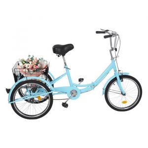 Tricycle &agrave; une vitesse adulte 20 pouces - Pliable - Pour adultes personnes &acirc;g&eacute;es femmes et hommes