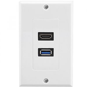 Prise HDMI et USB 3.0 prise murale prise encastr&eacute;e prise murale 2 ports HDMI prise de jonction haute vitesse prise encastr&eacute;e