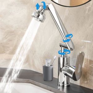 Robinet de Salle de Bain en Alliage Plaqué ÉlectroMitigeur Lavabo 1080° RotatifRobinet Mitigeur avec Tuyau de Raccordement