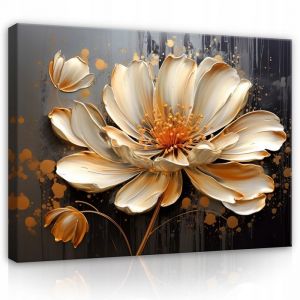 Impression sur Toile Fleur Art Abstraction 3D Effet Moderne 120x80 cm XXL Tableau Décoration Murale Salon Chambre pret a accroche