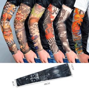 6 pièces Manche Manchette Bras Faux Tatouage Tatoo Collant Extension Nylon Sleeve