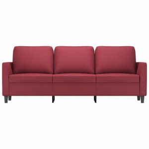 Sofa droit fixe - Clic Clac Canapé à 3 places - NEUF - Rouge bordeaux 180 cm Similicuir CA1710854