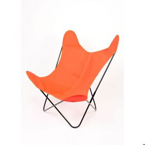 Fauteuil Papillon en coton color&eacute; Orange 90 cm