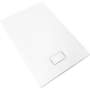 Receveur de douche extra plat PIATTO en SoliCast&reg; 80x160 surface ardois&eacute;e blanc Blanc