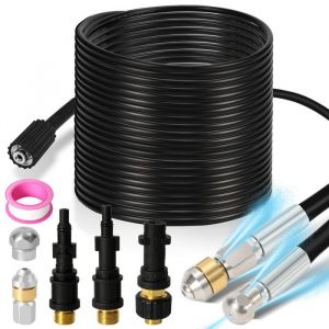 Riossad Tuyau d&eacute;boucheur 30m 160 bar 2 embouts compatible K&auml;rcher nettoyeur haute pression d&eacute;boucheur canalisation