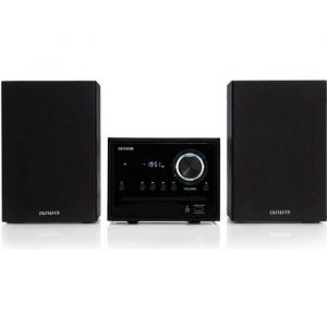 Micro Hi-Fi Aiwa MSBTU-300 noir 20W avec Bluetooth, CD, USB, radio FM, lecteur CD