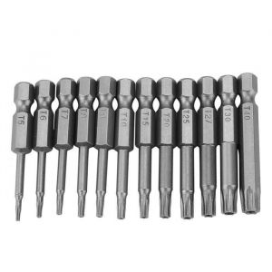 Embouts de tournevis 12pcs 50mm Creux Magn&eacute;tiques &agrave; T&ecirc;te Torx Embouts de Tournevis Electrique