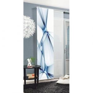 Rideau Coulissant - Home Fashion - Panneau Japonais - Polyester - H:245 x W:60 cm - Bleu