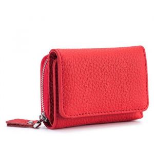 Portefeuille Femme Cuir Porte Monnaie Petit Poche &agrave; Monnaie Mini  Rouge ZC12