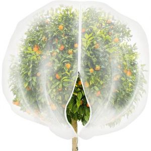 Filet de protection pour arbres fruitiers - Grand filet - Poly&eacute;thyl&egrave;ne - Fermeture &eacute;clair et cordon de serrage - Filet anti-oiseaux