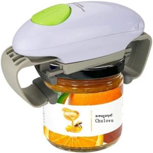 MTEVOTX Ouvre Bocal Automatique - Ouvre-bocal électrique One Touch - Ouvre Bocal Automatique - Pour presque tous les bocaux Blanc