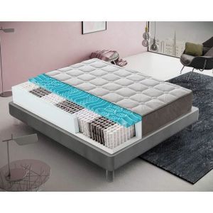 Matelas à ressorts ensachés et memory foam - memory foam epaisseur 5 cm - orthopédique - résistant - mod hybrid – 140x190 cm