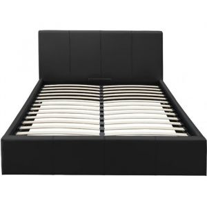 Lit coffre 2 places 140x190 cm BASTIEN simili cuir sommier inclus