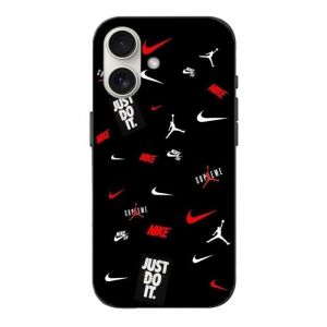 Coque Iphone 16 Plus - Nike Jordan - Blanc Rouge - Souple - Sportif - Synthétique