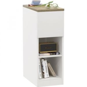 Table de chevet étroite - Marque - Modèle - Hauteur 70 cm - Largeur 25 cm - Couleur Blanc