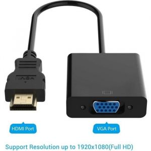 HDMI vers VGA 1080P Plaqu&eacute; dor M&acirc;le &agrave; Femelle C&acirc;ble Adaptateur Convertisseur Hdmi Vga pour Chromebook Ordinateur Portable PC Ras