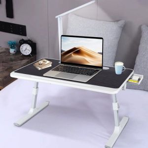 SUPFINE Table de Lit - Support Ordinateur Portable Lit - 60*40*27-40cm - R&eacute;glable en Hauteur et Angle - Table Dappoint