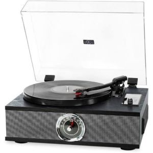 Platine Vinyle - Halterrego - Manhattan - 2 HP int&eacute;gr&eacute;s - Lecteur CD - Bluetooth - Noir