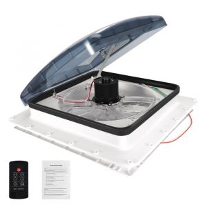 Ventilateur de toit Caravane pour Camping Car 40 x 40 Cm LucarneToit ouvrant avec t&eacute;l&eacute;commande et capteur de pluie